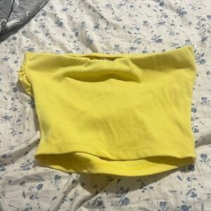Yellow Ribbed Tube Top